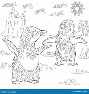 Раскраска антистресс пингвин #15 #205523