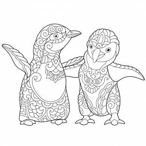 Раскраска антистресс пингвин #18 #205526