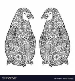 Раскраска антистресс пингвин #30 #205538