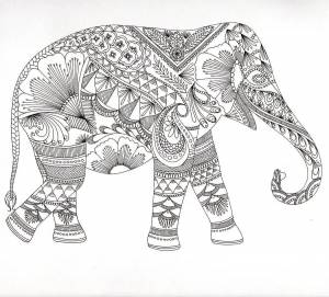 Раскраска антистресс слон #2 #205888