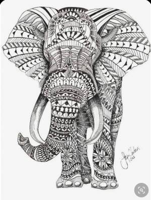 Раскраска антистресс слон #8 #205894
