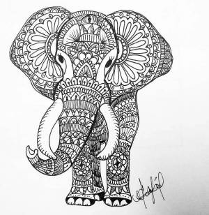 Раскраска антистресс слон #10 #205896