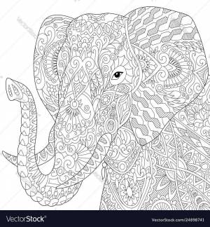Раскраска антистресс слон #14 #205900