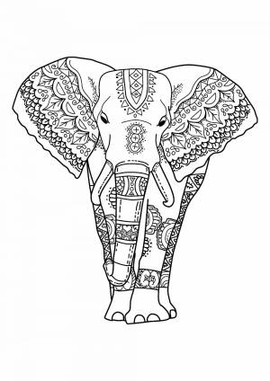 Раскраска антистресс слон #16 #205902