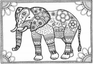 Раскраска антистресс слон #18 #205904