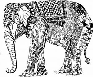 Раскраска антистресс слон #23 #205909