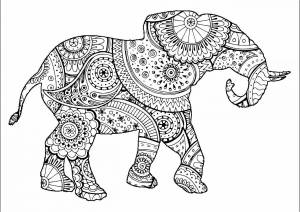 Раскраска антистресс слон #28 #205914