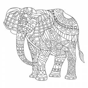 Раскраска антистресс слон #30 #205916