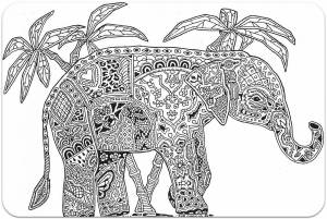 Раскраска антистресс слон #34 #205920