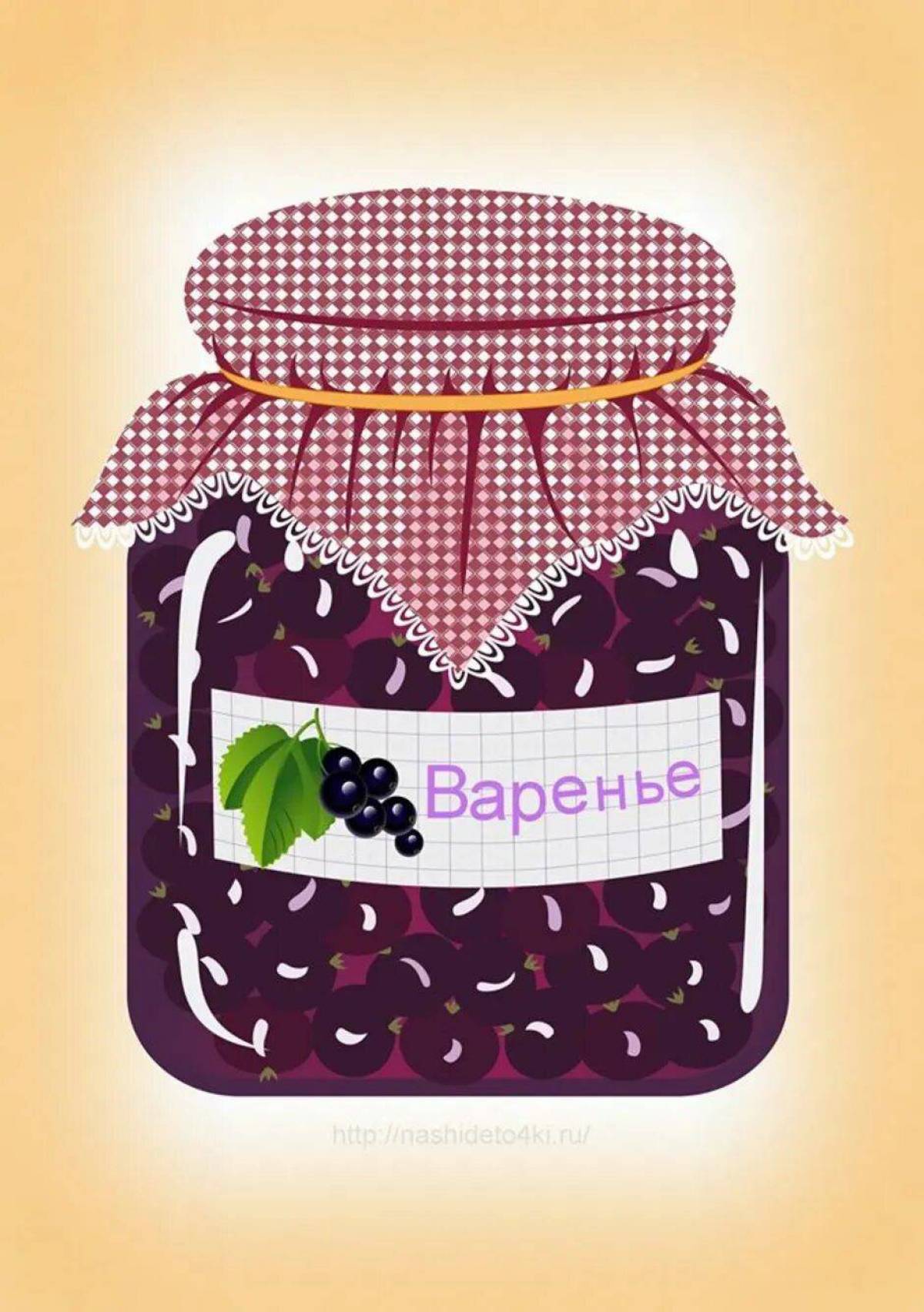 Банка с вареньем шаблон