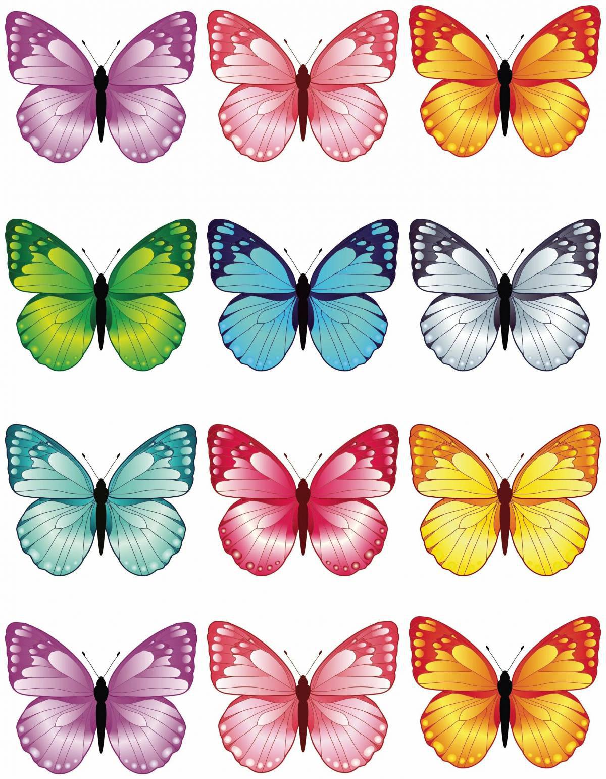 Бабочки много на одном листе #27