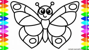 Раскраска бабочка для детей 2 3 лет #6 #209245
