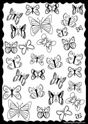 Раскраска бабочки много на одном листе #8 #209532