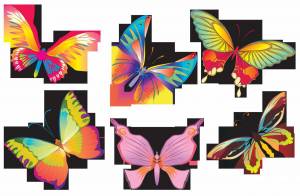 Раскраска бабочки много на одном листе #18 #209542