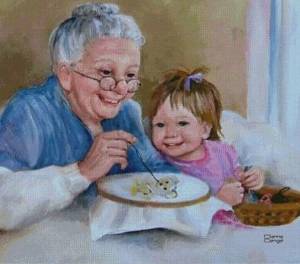 Раскраска бабушка и внучка #6 #209680