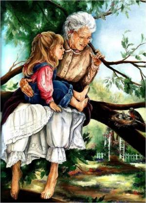 Раскраска бабушка и внучка #19 #209693