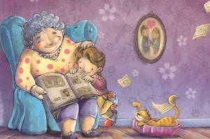 Раскраска бабушка и внучка #22 #209696