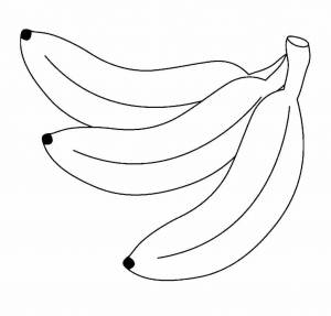 Раскраска банан для детей 3 4 лет #9 #210896
