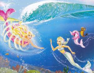 Раскраска барби русалка для детей #10 #211595