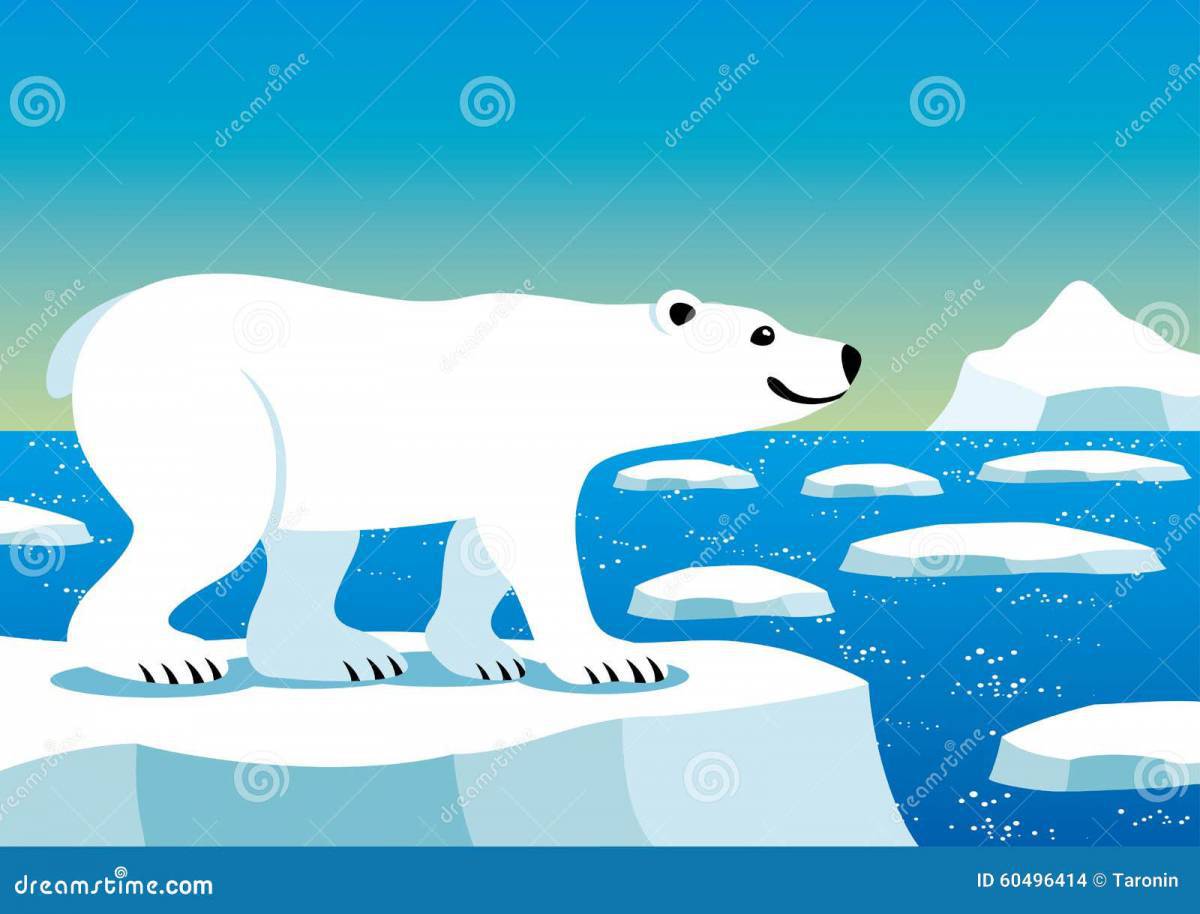 Белый медведь для детей на льдине #4