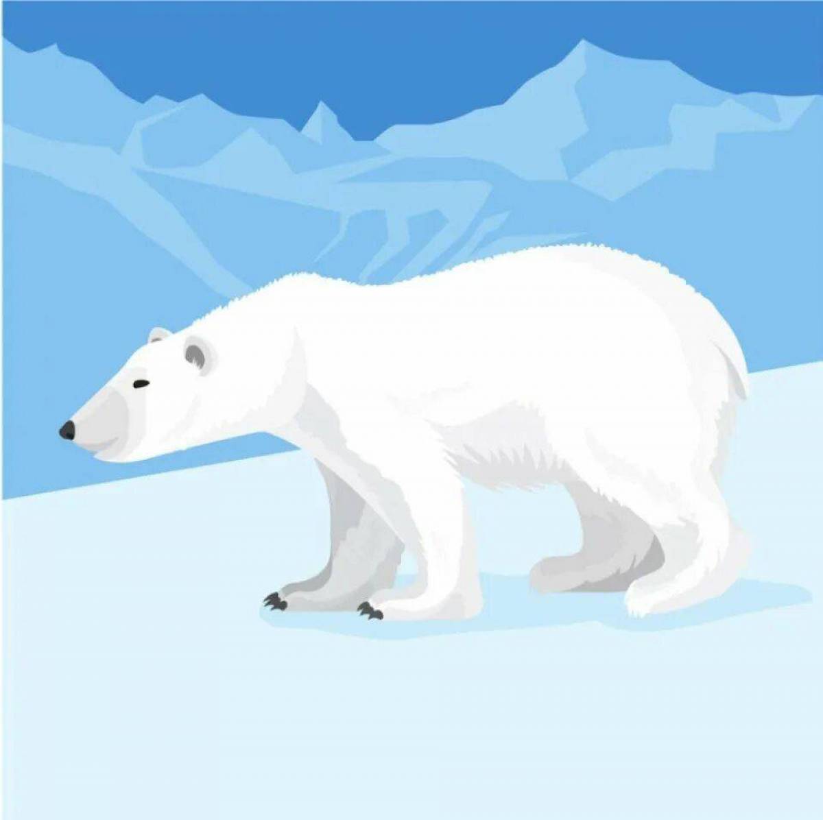 Белый медведь для детей на льдине #5