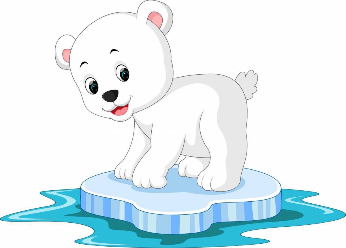 Белый медведь для детей на льдине #6