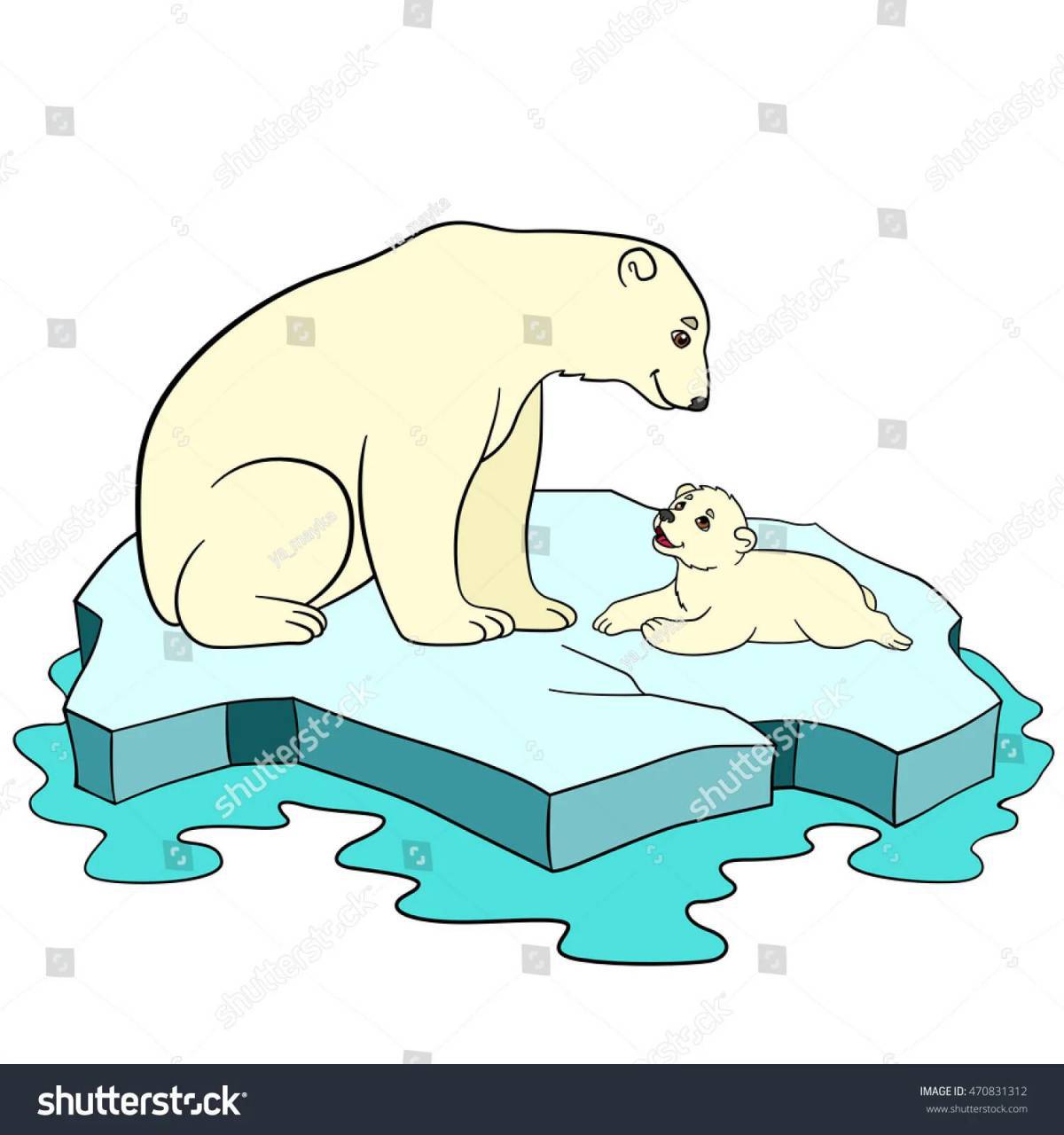 Белый медведь для детей на льдине #7