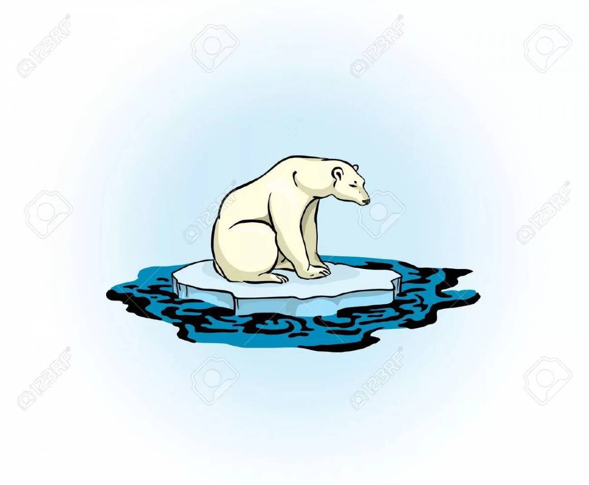 Белый медведь для детей на льдине #9