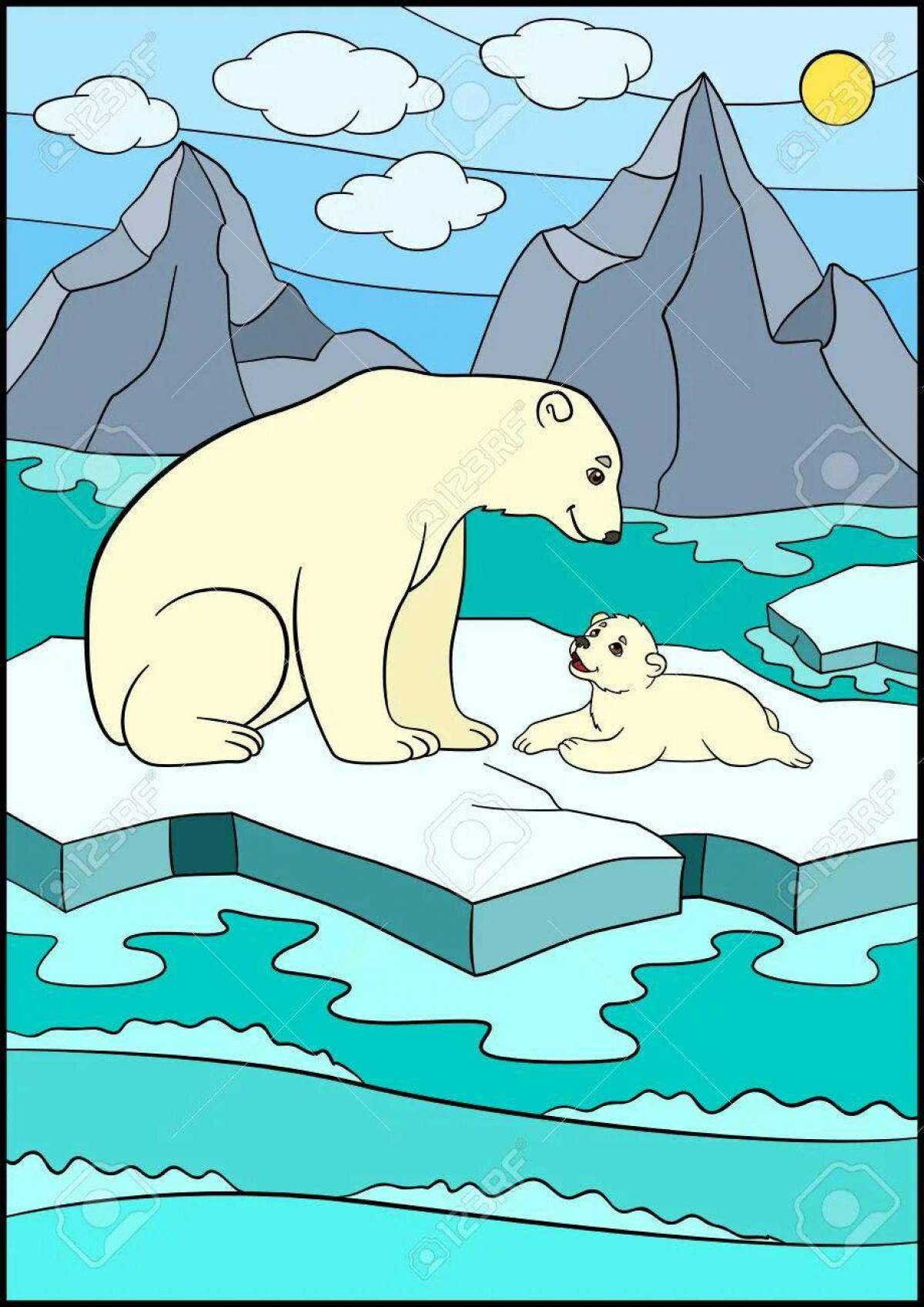 Белый медведь для детей на льдине #18