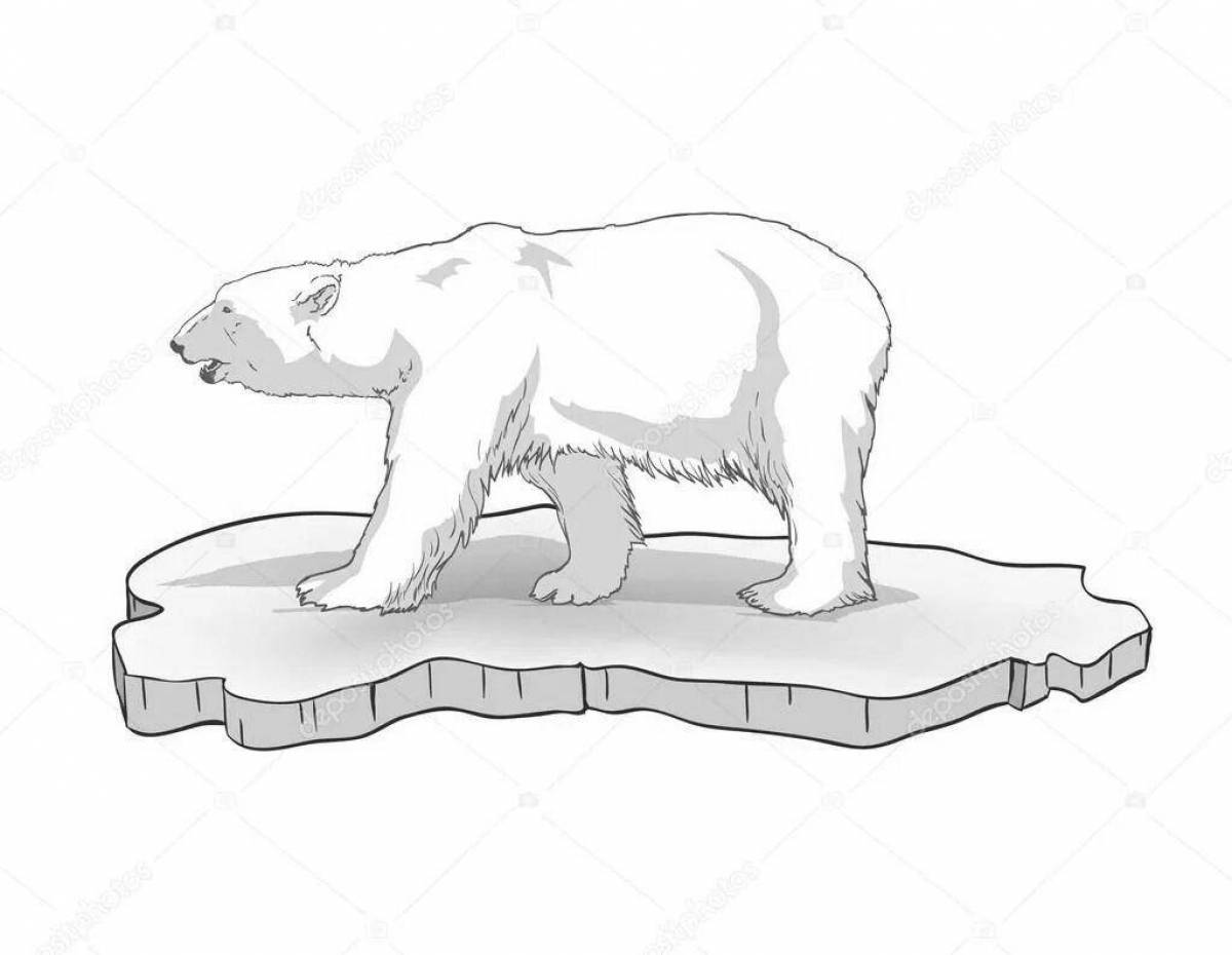 Белый медведь для детей на льдине #23
