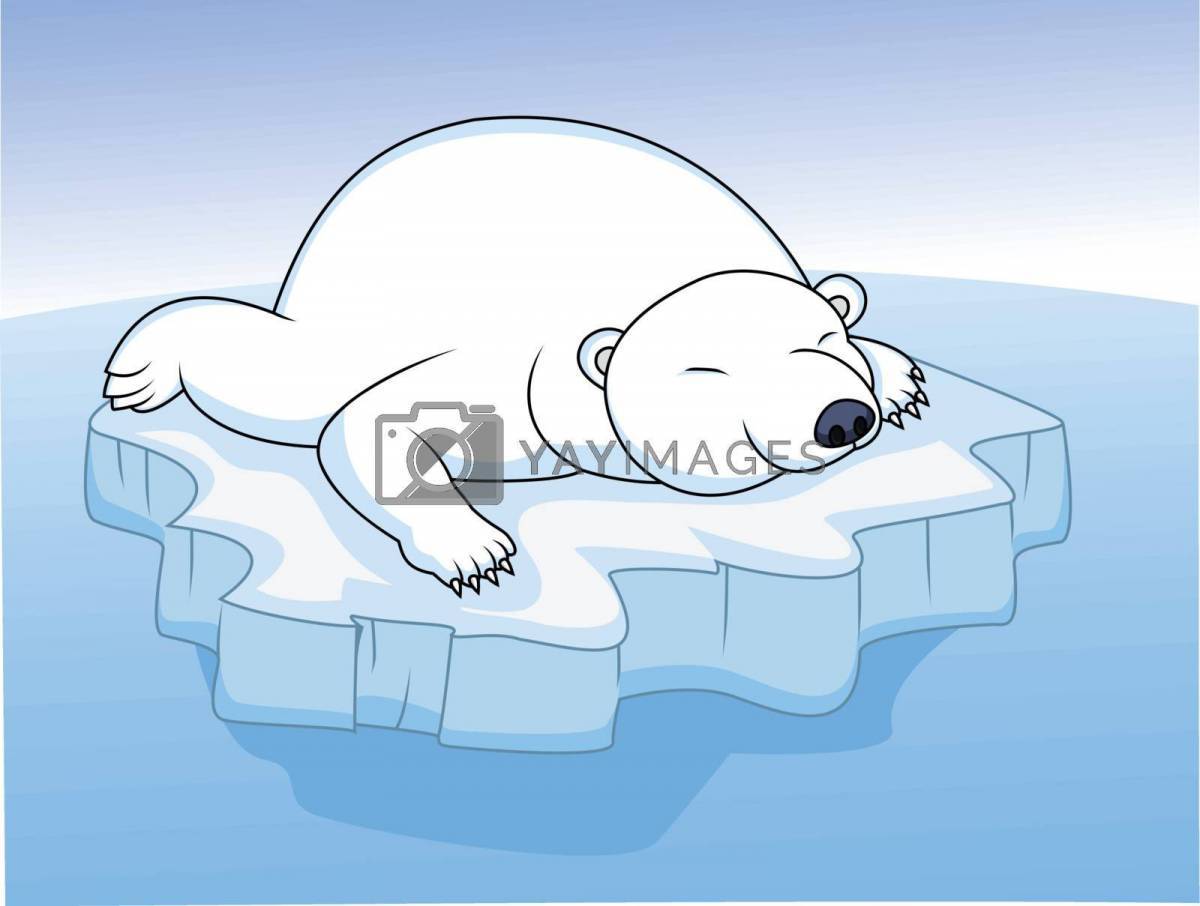 Белый медведь для детей на льдине #25