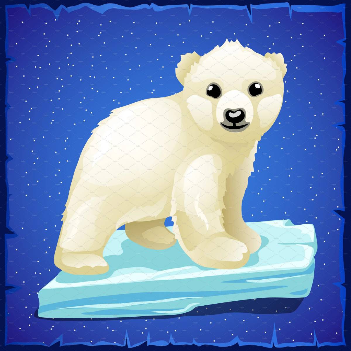 Белый медведь для детей на льдине #34