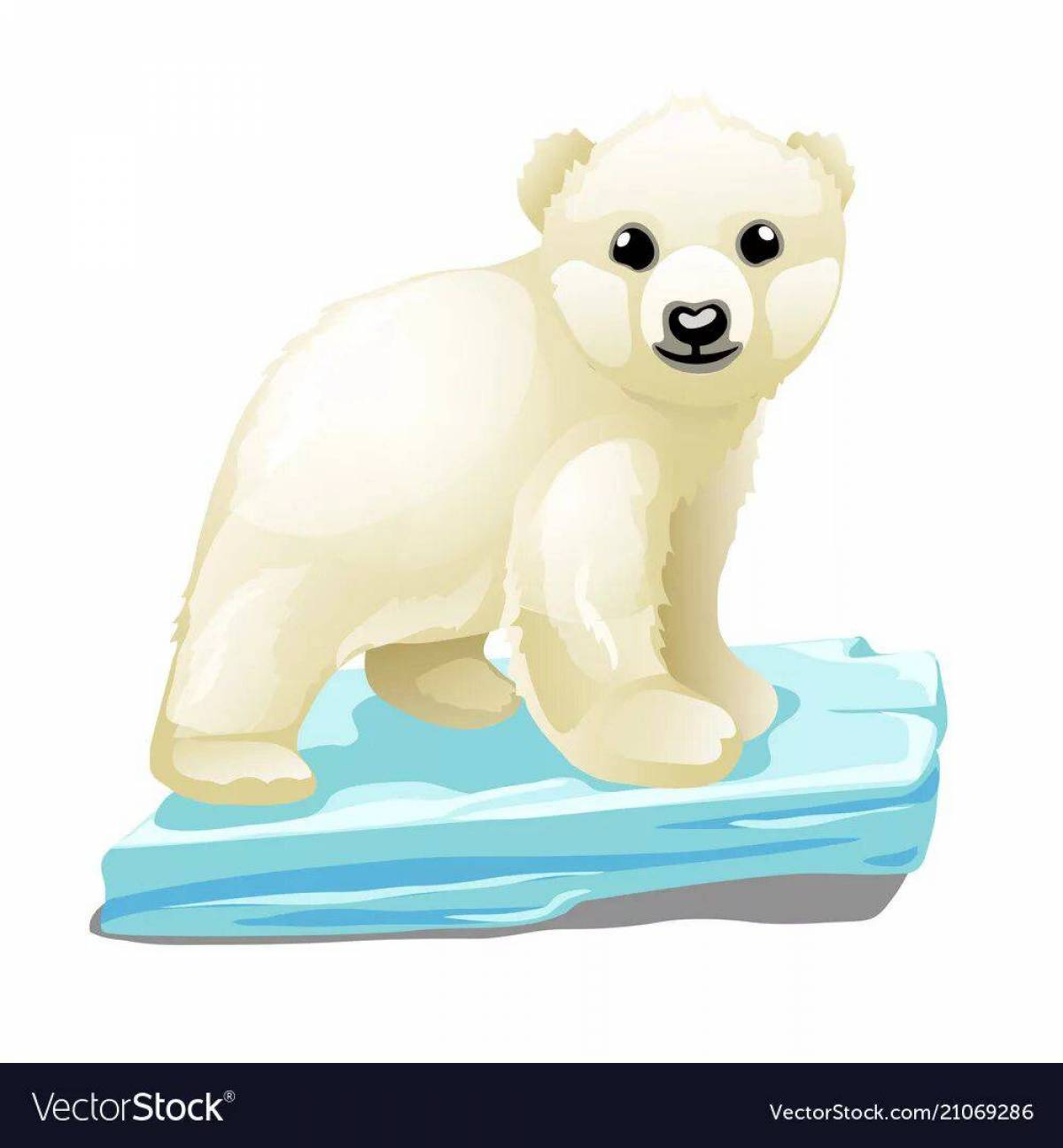 Белый медведь для детей на льдине #37