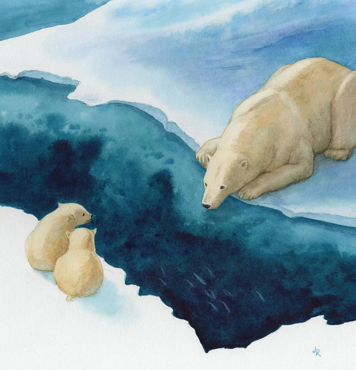 Белый медведь на льдине #11