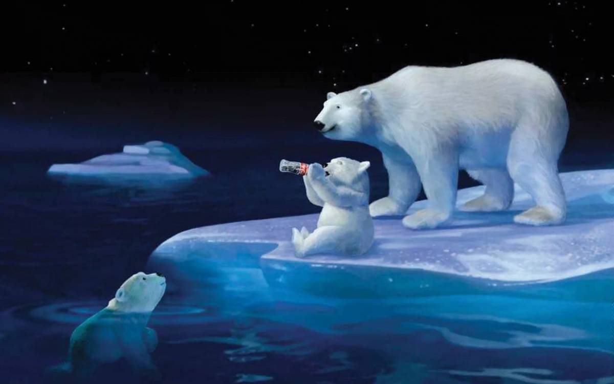 Белый медведь на льдине #27