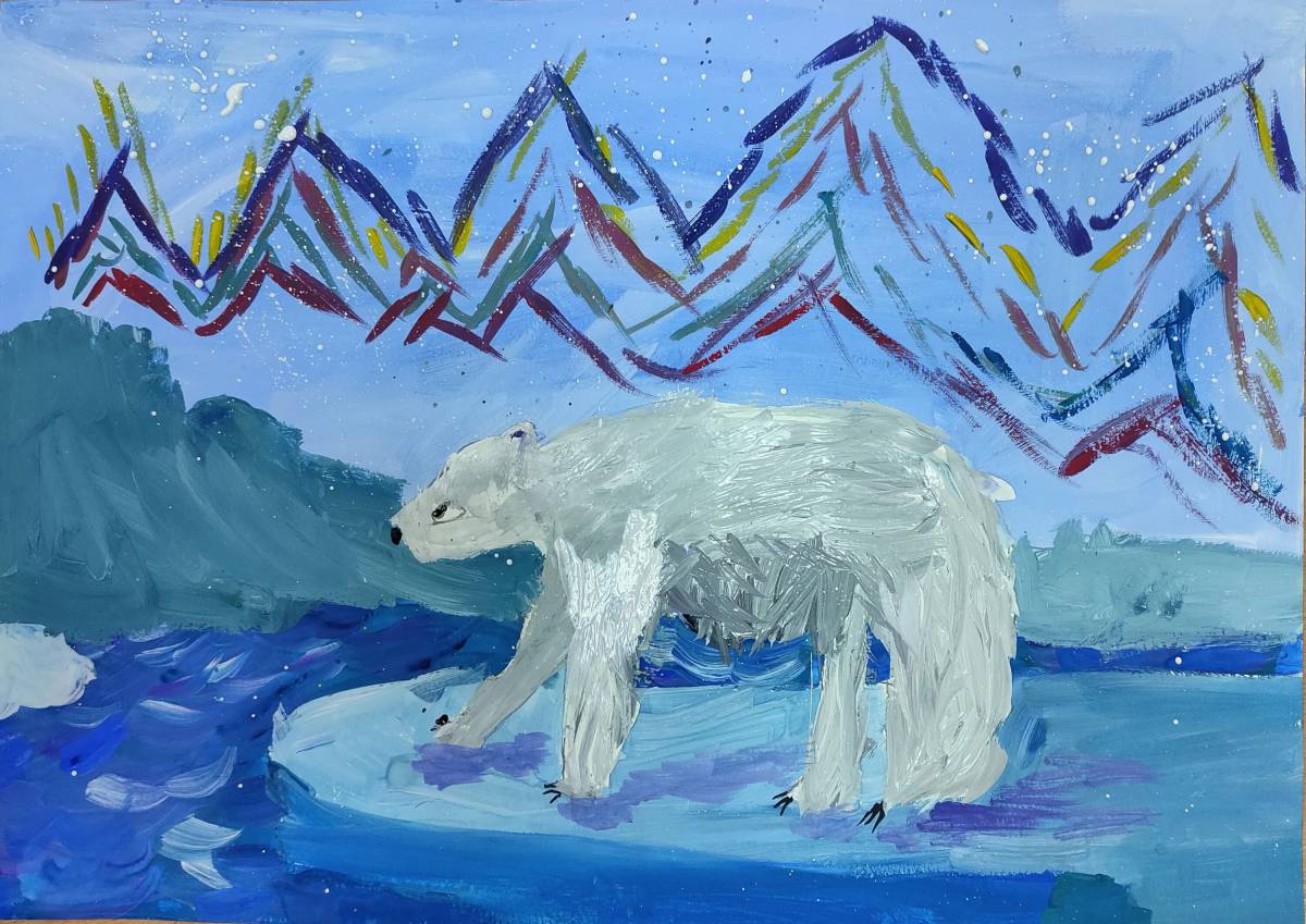 Белый медведь на льдине #29