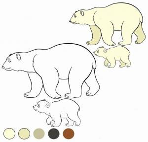 Раскраска белый медведь для детей 3 4 лет #27 #215656