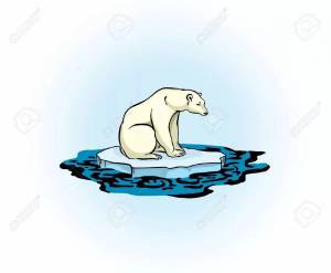 Раскраска белый медведь для детей на льдине #9 #215705