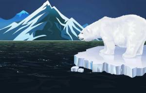 Раскраска белый медведь для детей на льдине #17 #215713