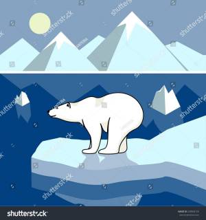 Раскраска белый медведь для детей на льдине #19 #215715