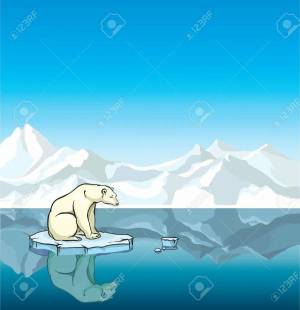 Раскраска белый медведь для детей на льдине #26 #215722