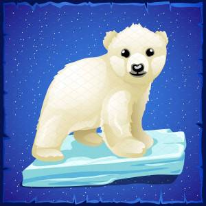 Раскраска белый медведь для детей на льдине #34 #215730