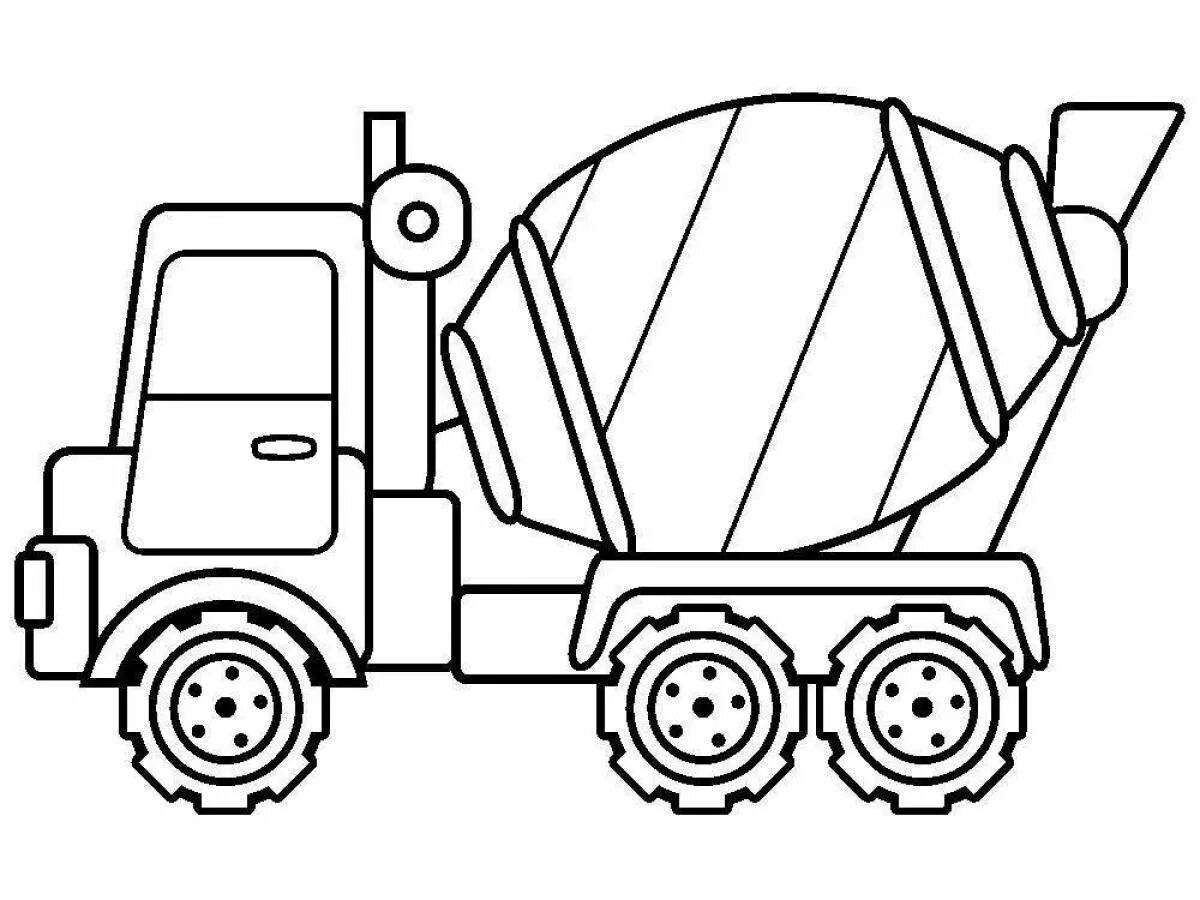 Рисунок бетономешалки для детей