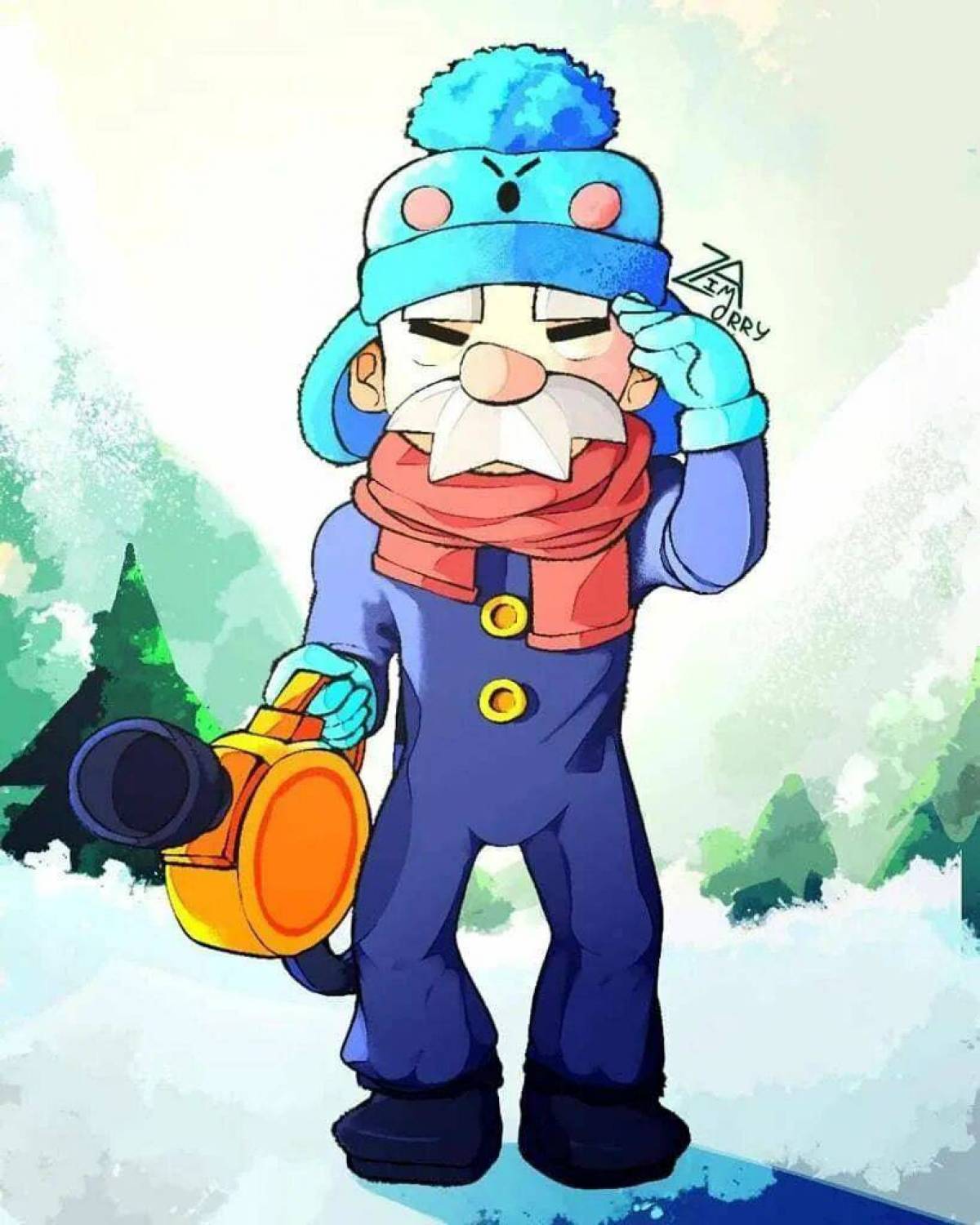 Новогодний бравл. Гейл Brawl Stars. Гейл из Браво старс. Гейл из БРАВЛ старс арт. Торговец Гейл Браво старс.