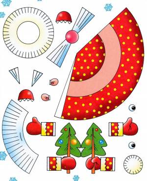 Раскраска большие новогодние для детей чтобы склеить #8 #220985