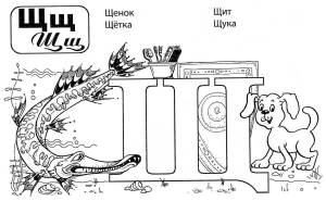 Раскраска буква щ 1 класс #4 #226510