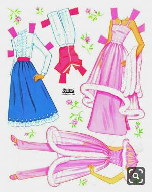 Раскраска бумажная кукла барби с одеждой для вырезания #11 #228069