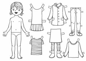 Раскраска бумажная кукла мальчик с одеждой для вырезания #22 #228117