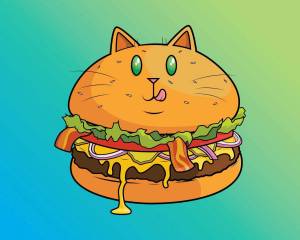 Раскраска бургер котик #3 #228537