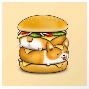 Раскраска бургер котик #32 #228566